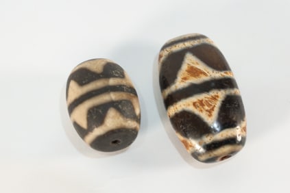 Pair of Dzi Bead