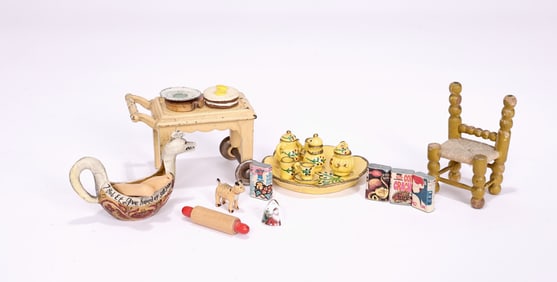 Vintage Doll House Furniture And Cook Accessories
