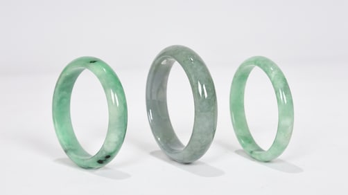 Three Jadeite Bangle Bracelets