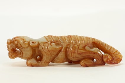 Jade Carved Tiger Shape Ornament