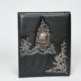 Victorian Sterling Silver Embellishment Angel Putti Cover Note Book