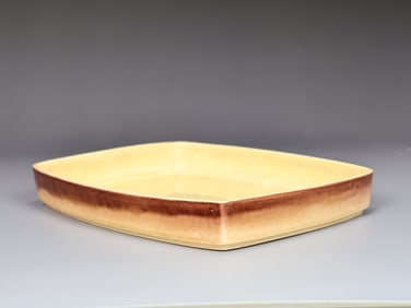 Ceramic Yellow Square Art Platter
