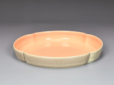Ernest A. Batchelder Two Tone Flower Platter  Pottery Pasadena (1875-1957)