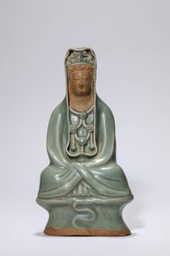 Grey Glazed Porcelain GuanYin Figure