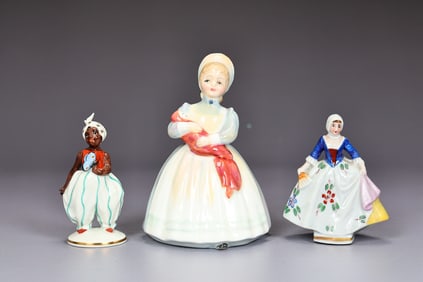 Three Figurines Including Royal Doulton, Mohr Wiener,