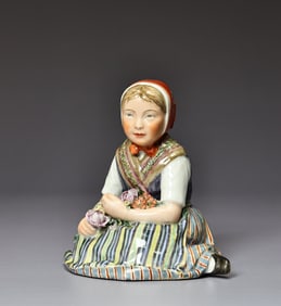 Royal Copenhagen Peasant Girl Figure Carl Hansen #12417