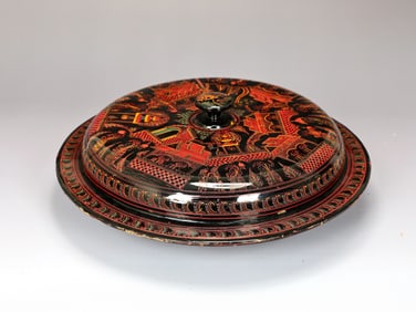 Large Lacquerware Lidded Serving Bowl