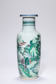 Doucai Character with Landscape Pattern Porcelain Vase