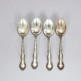Gorham Strasbourg 1897 Sterling Silver Spoons Set Of 4