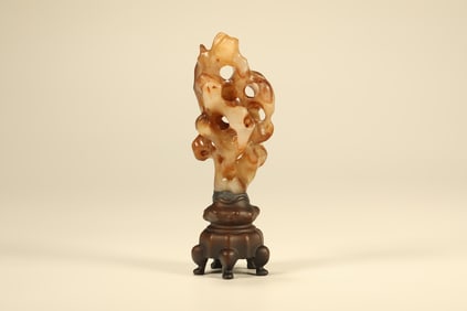 Jade Carved Taihu Stone Shape Ornament