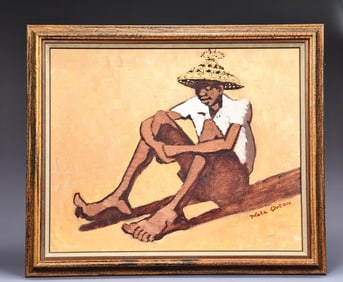 Native Oil On Board By Mata Orton Art Painting (1912-2001)