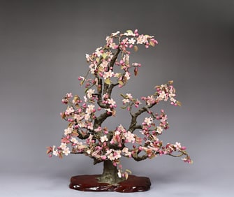 Japanese Cherry Blossom Bonsai Tree Sculpture
