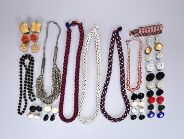 Group Of Beaded Necklace And Earrings