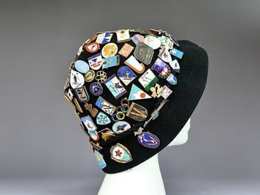 Ski Pins Over The World Hat