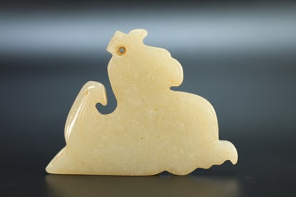 Jade Carved Beast Shape Bi