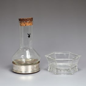 1960s Playboy Club Pitcher With Sterling Base And Six Side Crystal Bowl
