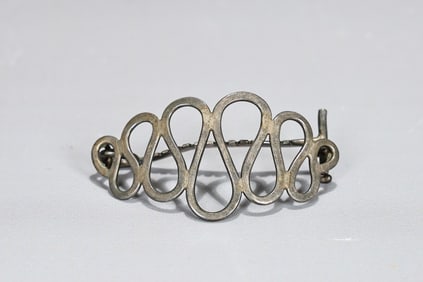 Vintage Handmade Modernist Sterling Silver Hair Clip