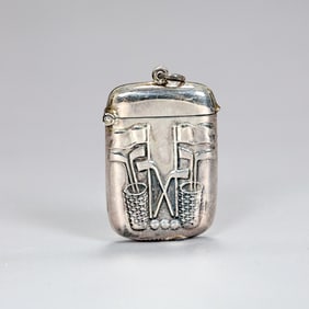 Sterling Silver 925 Vesta Case With Golf Theme