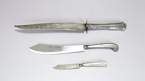 Three Sterling Silver Handle Knifes Including Webster, N.S Sheffield,1835 Wallace