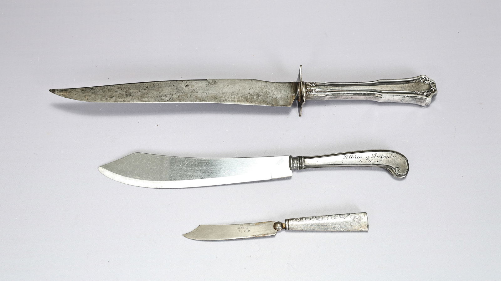 Three Sterling Silver Handle Knifes Including Webster, N.S Sheffield,1835 Wallace (1 of 8)