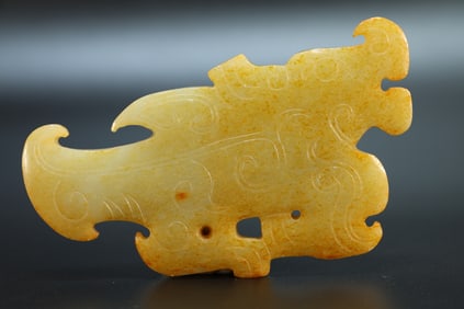 Jade Carved Beast Shape Bi