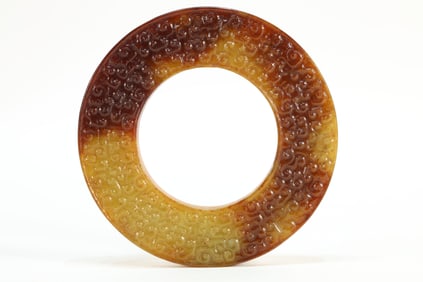 Jade Carved Cloud Pattern Bi