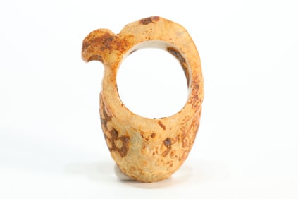 Jade Carved Cloud Pattern Chicken Heart Shape Ornament