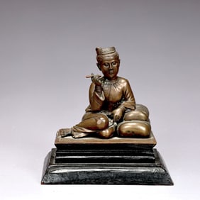 Rangoon Man Sitting Bronze Statue By Coombes Company