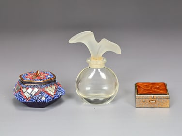 Vintage Chloe, Karl Lagerfeld Perfume Bottle And Trinket Boxes