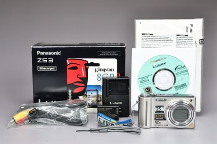 Panasonic Lumix ZS3/DMC-TZ7 Silver Camera With Accessories In Box