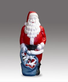 Empire Blow Mold Christmas Lighted Santa Claus With Toy Sack