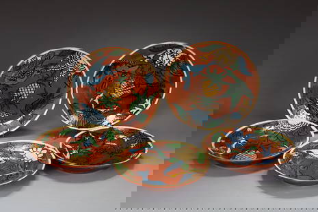 Mexican Art Pottery Plates Tlaquepaque Set Of 5: Mexican Art Pottery Plates Tlaquepaque Set Of 5 (21 x 4.5 cm each, 23 x 2.5 cm each)