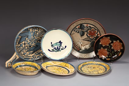 Collection Of Tonala Mexican Art Handmade Pottery Items