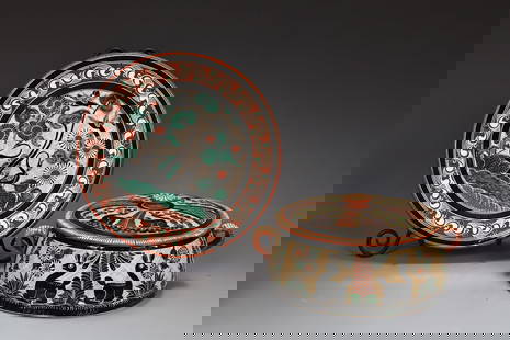 Jose Bernabe Tonala Mexican Large Pottery Plate With Bowl With Lid: Jose Bernabe Tonala Mexican Large Pottery Plate With Bowl With Lid (Bowl: 30 x 12 cm, Plate: 28 x 2.5 cm)