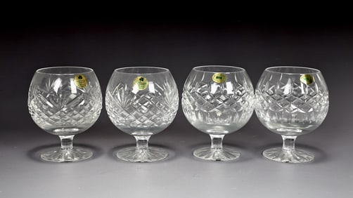 Tryone Crystal Antrim Cut Brandy Glasses Set Of 4