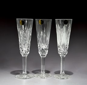 Tryone Crystal Champagne Flutes Glasses Set Of 3