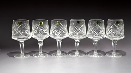 Tryone Crystal O'Neill Cut Wine Glasses Set Of 6