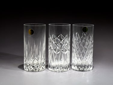 Tryone Crystal Highball Water Glasses Set Of 3