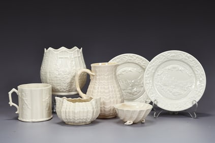 8 Assorted Of Belleek Porcelain Tableware Items 1955-2000