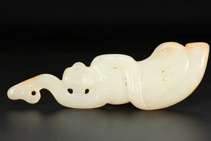 Jade Carved Character Shape Ornament