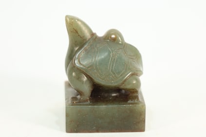 Jade Carved Turtle Shape Stone Seal