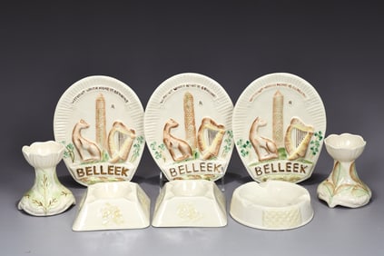Belleek Special Edition Plaques, Elm Leaf Vases, Porcelain Ashtrays 1965-2006