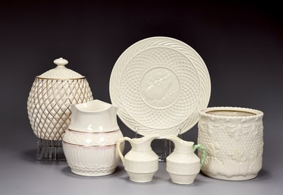 Six Belleek Porcelain Assorted Porcelain Tableware Items 1926-2006