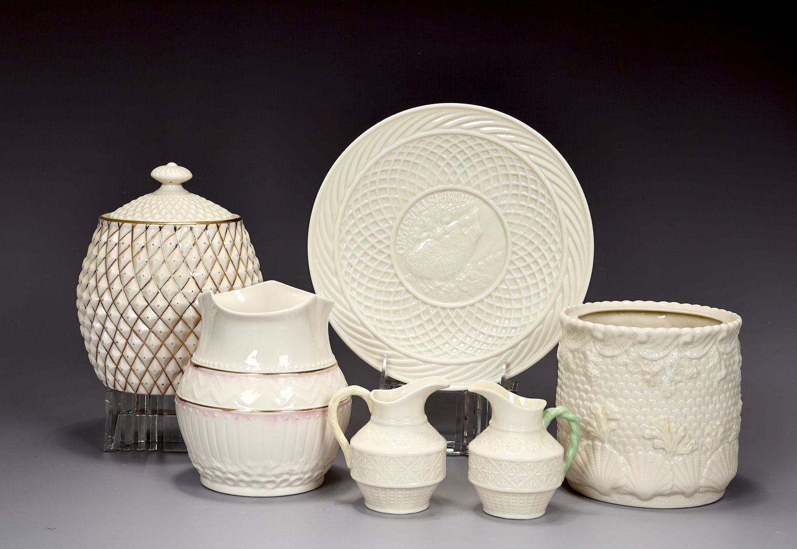 Six Belleek Porcelain Assorted Porcelain Tableware Items 1926-2006 (1 of 9)