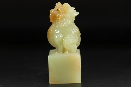 Jade Carved Beast Shape Stone Seal