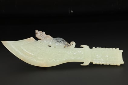 Jade Carved Dragon Pattern Sword Ornament