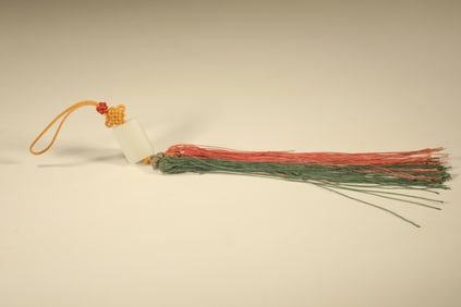 Jade Carved Poetry and Orchid Pattern Ornament