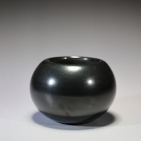 Santa Clara Pueblo Black On Black Jar Pottery By Julian Martinez (1879-1943)
