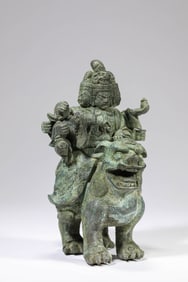 Bronze Buddha Riding Beast Figure
