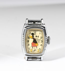 1930's Ingersoll Mickey Mouse Chrome Watch Model